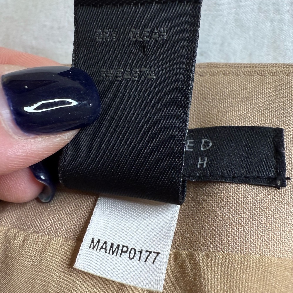 The Limited Stretch Camel Pencil Skirt Asymmetrical Pleat Front Lined Workwear 4 - Picture 8 of 13
